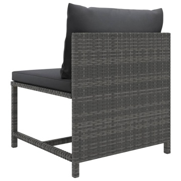 Set mobilier de grădină cu perne, 12 piese, gri, poliratan - Img 6