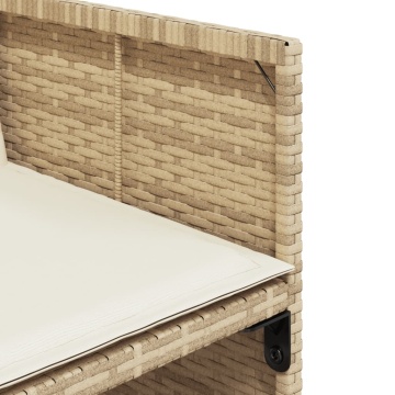 Set mobilier de grădină cu perne, 13 piese, bej, poliratan - Img 7