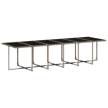 Set mobilier de grădină cu perne, 13 piese, gri, poliratan - Img 4