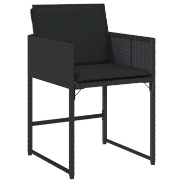 Set mobilier de grădină cu perne, 13 piese, negru, poliratan - Img 5