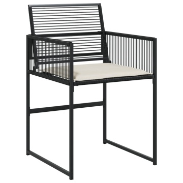 Set mobilier de grădină cu perne, 13 piese, negru, poliratan - Img 5