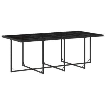 Set mobilier de grădină cu perne, 13 piese, negru, poliratan - Img 4