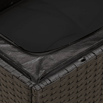 Set mobilier de grădină cu perne, 13 piese, negru, poliratan - Img 6
