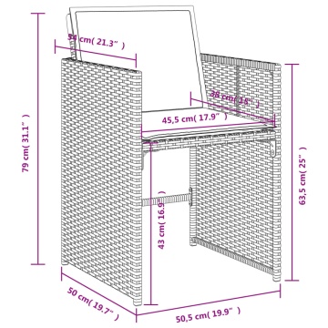 Set mobilier de grădină cu perne, 15 piese, bej, poliratan - Img 7