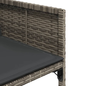 Set mobilier de grădină cu perne, 15 piese, gri, poliratan - Img 8