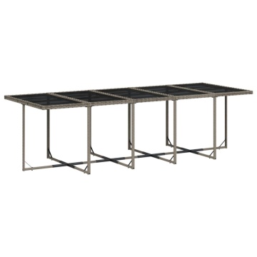 Set mobilier de grădină cu perne, 15 piese, gri, poliratan - Img 4