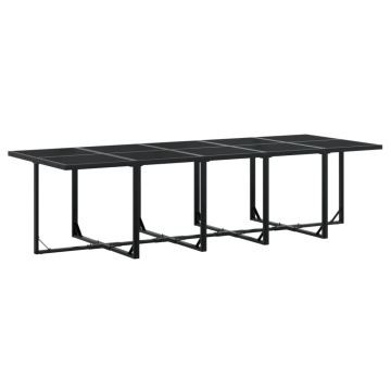 Set mobilier de grădină cu perne, 15 piese, negru, poliratan - Img 3