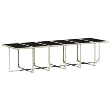 Set mobilier de grădină cu perne 17 piese gri deschis poliratan - Img 4