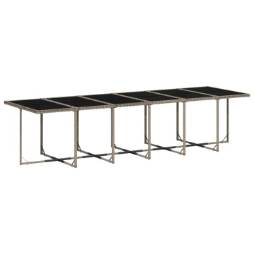 Set mobilier de grădină cu perne, 17 piese, gri, poliratan - Img 3