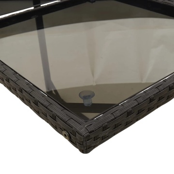 Set mobilier de grădină cu perne, 17 piese, negru, poliratan - Img 4