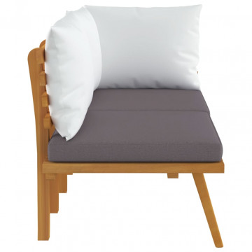 Set mobilier de grădină cu perne, 2 piese, lemn masiv de acacia - Img 4