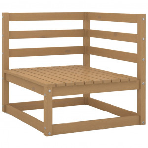Set mobilier de grădină cu perne, 2 piese, maro miere, lemn pin - Img 3
