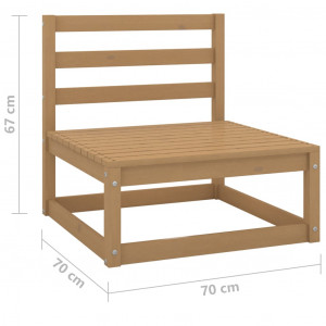Set mobilier de grădină cu perne, 2 piese, maro miere, lemn pin - Img 6