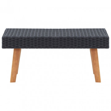 Set mobilier de grădină cu perne, 2 piese, negru, poliratan - Img 6