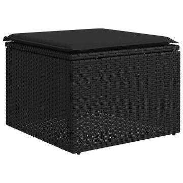 Set mobilier de grădină cu perne, 2 piese poliratan/lemn acacia - Img 4