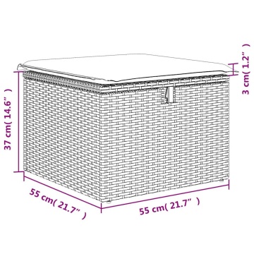 Set mobilier de grădină cu perne, 2 piese poliratan/lemn acacia - Img 6