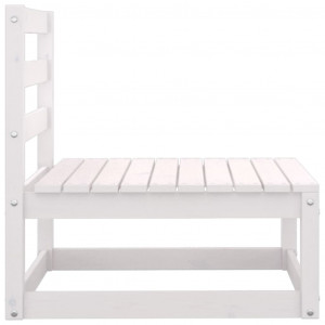 Set mobilier de grădină cu perne, 3 piese, alb, lemn masiv pin - Img 4