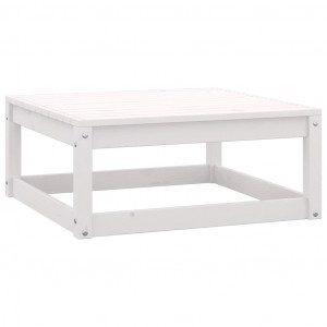 Set mobilier de grădină cu perne, 3 piese, alb, lemn masiv pin - Img 5
