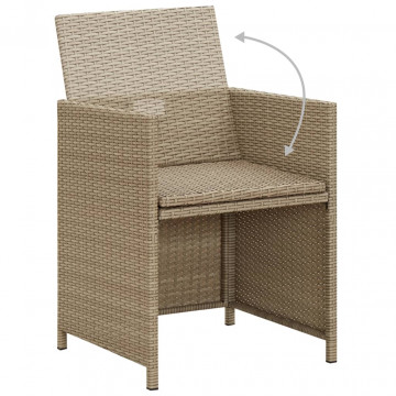 Set mobilier de grădină cu perne, 3 piese, bej - Img 6