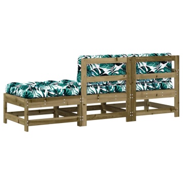 Set mobilier de grădină cu perne, 3 piese, lemn de pin tratat - Img 6