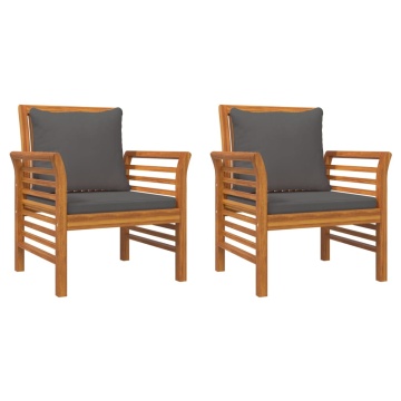 Set mobilier de grădină cu perne, 3 piese, lemn masiv acacia - Img 7