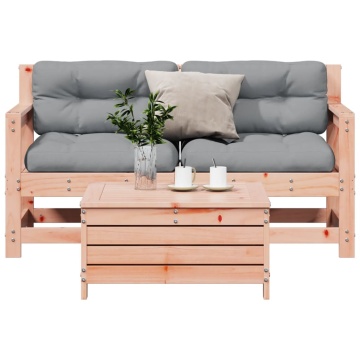 Set mobilier de grădină cu perne, 3 piese, lemn masiv douglas - Img 1