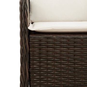 Set mobilier de grădină cu perne, 3 piese, maro, poliratan - Img 8