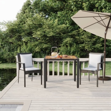 Set mobilier de grădină cu perne, 3 piese, negru, poliratan - Img 1