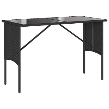 Set mobilier de grădină cu perne, 3 piese, negru, poliratan - Img 5