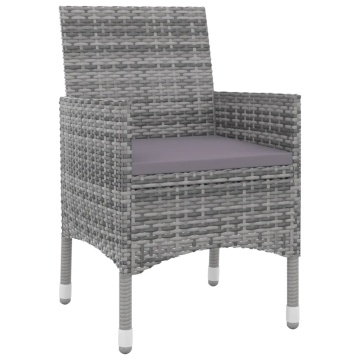 Set mobilier de grădină cu perne, 3 piese, poliratan și sticlă - Img 3