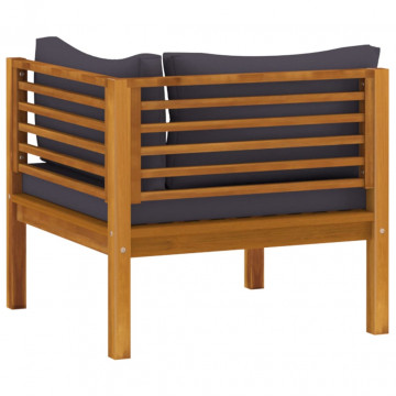 Set mobilier de grădină cu perne, 4 piese, lemn masiv acacia - Img 6