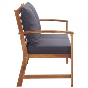 Set mobilier de grădină cu perne, 4 piese, lemn masiv de acacia - Img 7