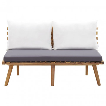 Set mobilier de grădină cu perne, 4 piese, lemn masiv de acacia - Img 5