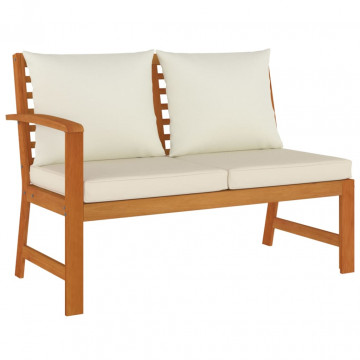 Set mobilier de grădină cu perne, 4 piese, lemn masiv de acacia - Img 4