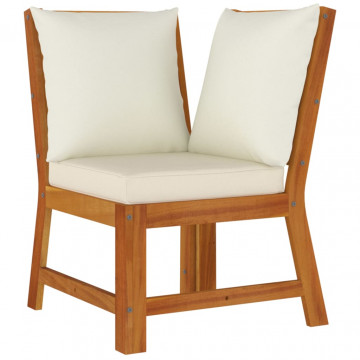 Set mobilier de grădină cu perne, 4 piese, lemn masiv de acacia - Img 5