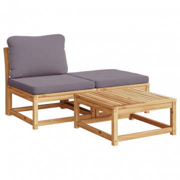 Set mobilier de grădină cu perne, 4 piese, lemn masiv de acacia - Img 3