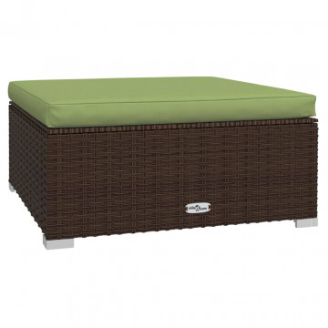 Set mobilier de grădină cu perne, 4 piese, maro, poliratan - Img 8