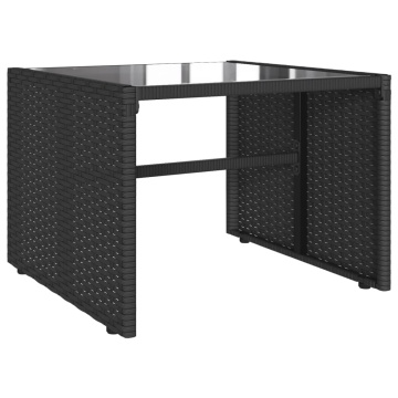 Set mobilier de grădină cu perne, 4 piese, negru, poliratan - Img 5