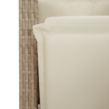 Set mobilier de grădină cu perne, 5 piese, bej, poliratan - Img 5