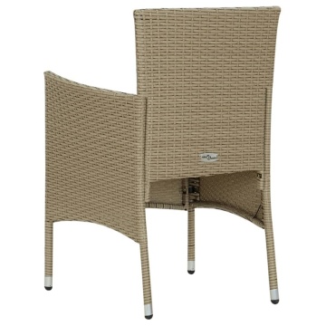 Set mobilier de grădină cu perne, 5 piese, bej, poliratan - Img 7