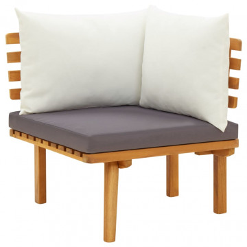 Set mobilier de grădină cu perne, 5 piese, lemn masiv acacia - Img 4