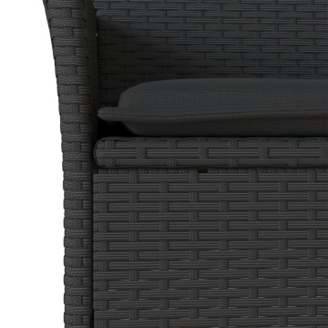 Set mobilier de grădină cu perne 5 piese negru poliratan&sticlă - Img 8