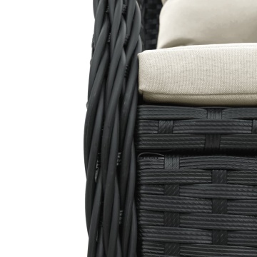 Set mobilier de grădină cu perne, 5 piese, negru, poliratan - Img 5