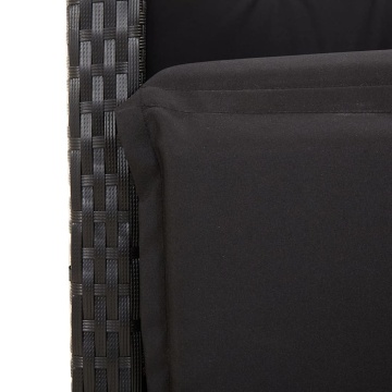 Set mobilier de grădină cu perne, 5 piese, negru, poliratan - Img 5