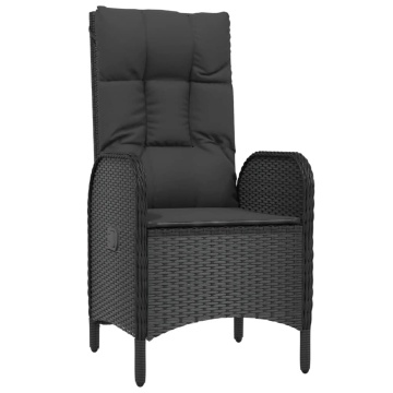 Set mobilier de grădină cu perne, 5 piese, negru, poliratan - Img 8