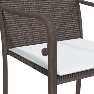 Set mobilier de grădină cu perne, 5 piese, poliratan și oțel - Img 6