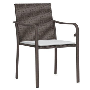 Set mobilier de grădină cu perne, 5 piese, poliratan și oțel - Img 8