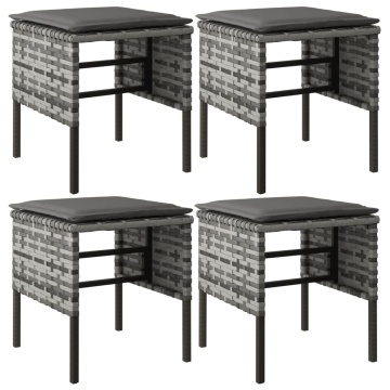Set mobilier de grădină cu perne, 6 piese, gri, poliratan - Img 6