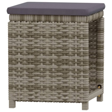 Set mobilier de grădină cu perne, 6 piese, gri, poliratan - Img 3