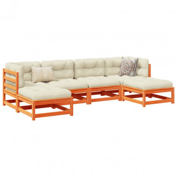 Set mobilier de grădină cu perne, 6 piese, lemn masiv de pin - Img 1